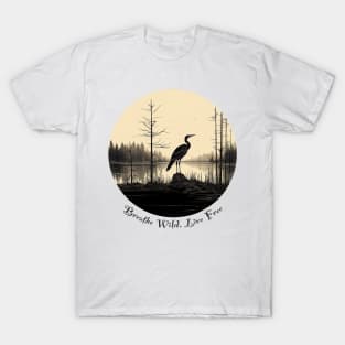 Wild and Free: Nature-inspired 'Breathe Wild, Live Free' T-Shirt T-Shirt